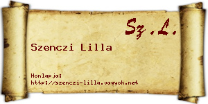 Szenczi Lilla névjegykártya