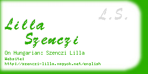 lilla szenczi business card